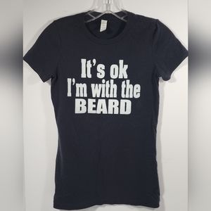 BELLA + CANVAS  I'M WITH THE BEARD WOMEN'S TSHIRT SMALL BLACK
